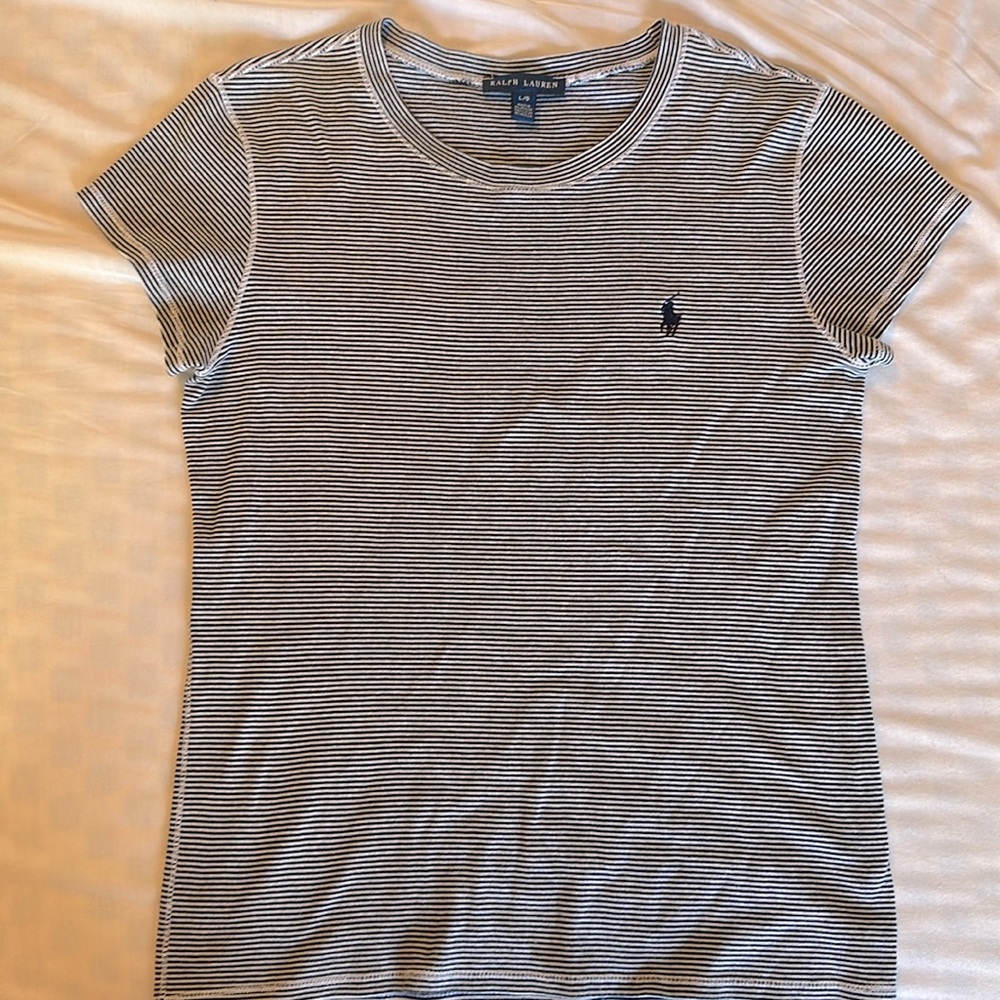 Polo Ralph’s lauren women large blue striped shirt.
